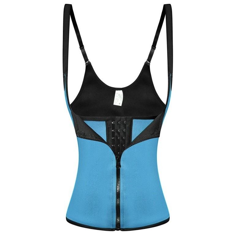 Plus Size 3 Hook Waist Trainer with Supportive Zipper! - thewaistpros.com - Small / Blue