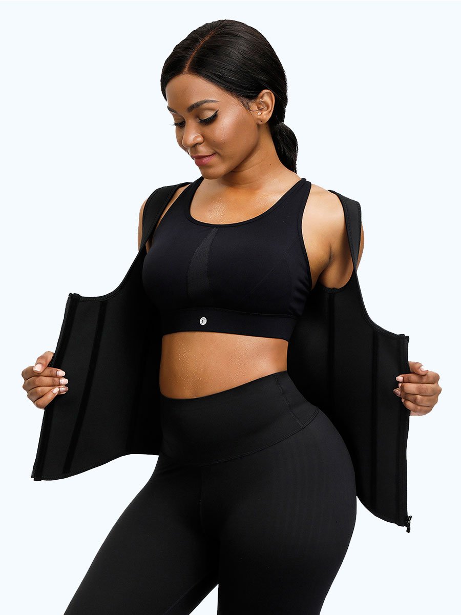 Premium Waist Trainer Vest - Double Velcro Compression Straps with Supportive Zipper! - thewaistpros.com -