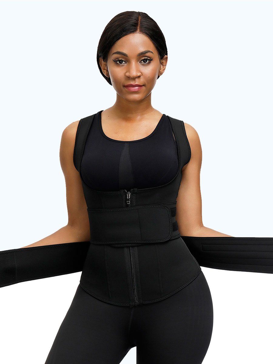 Premium Waist Trainer Vest - Double Velcro Compression Straps with Supportive Zipper! - thewaistpros.com -