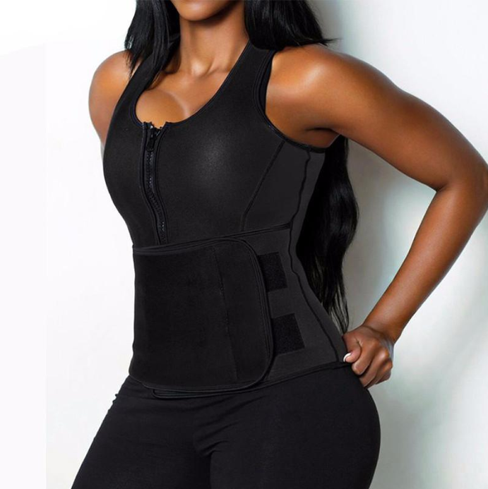 Plus Size Sauna Slimming Vest Waist Trainer Adjustable Velcro Trimmer Belt