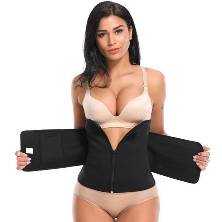 Fitness Waist Sweat Belt ~ With Velcro & Zipper! - thewaistpros.com - Small / Black