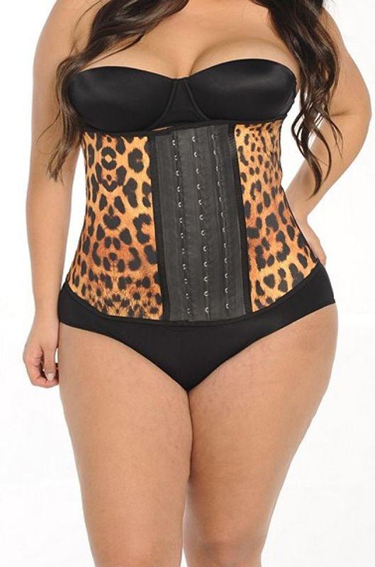 Plus Size Leopard Waist Trainer 💖 - thewaistpros.com - Medium / Beige Cheetah