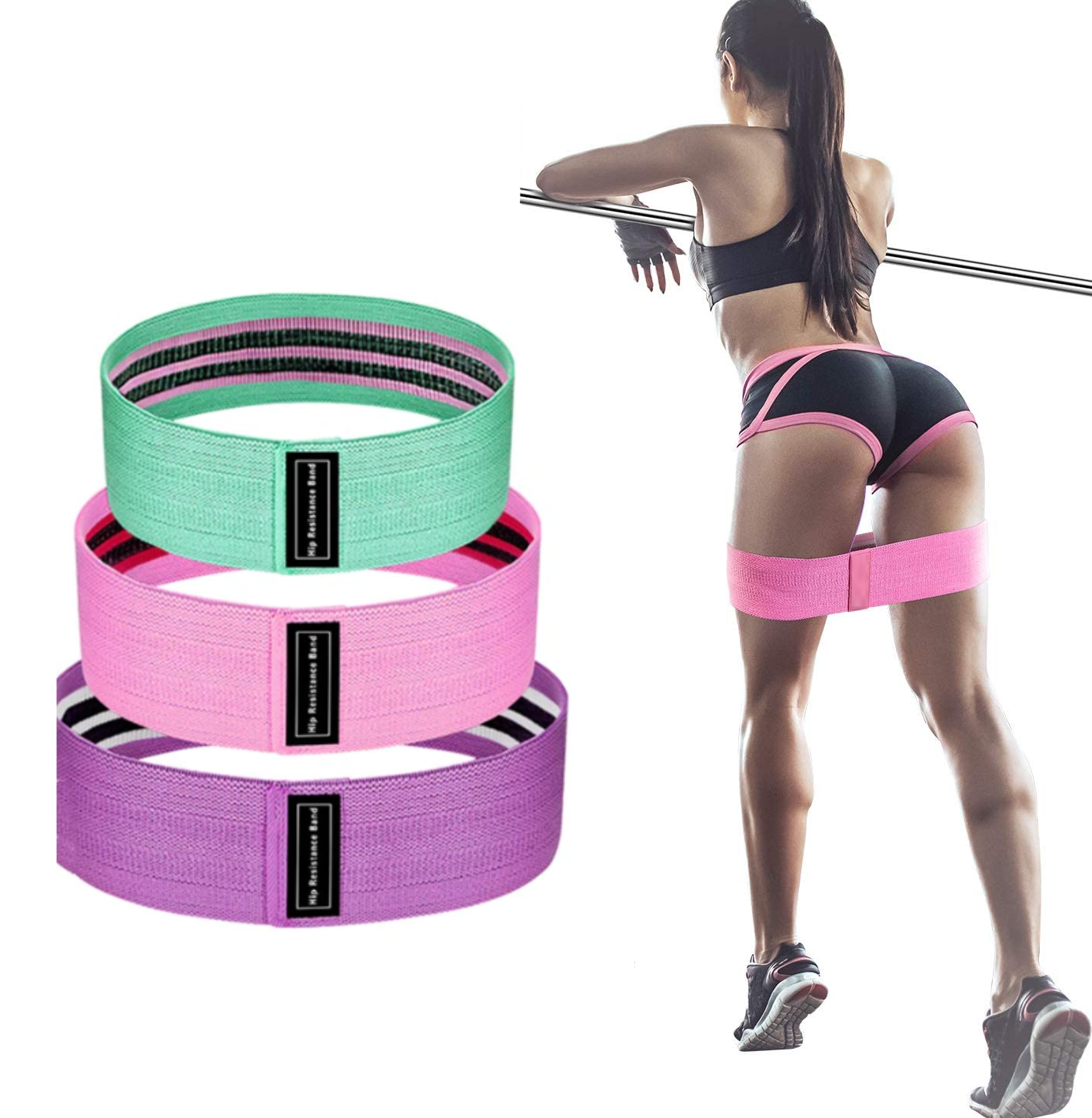 Fabric Booty Band Set - 3 Levels of Resistance - thewaistpros.com -