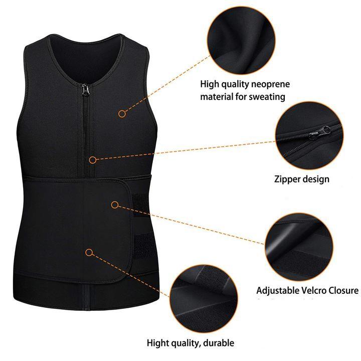 Men's Fat Burning Waist Sauna Vest - Burn Extra Calories & Tone Up Fast! - thewaistpros.com -