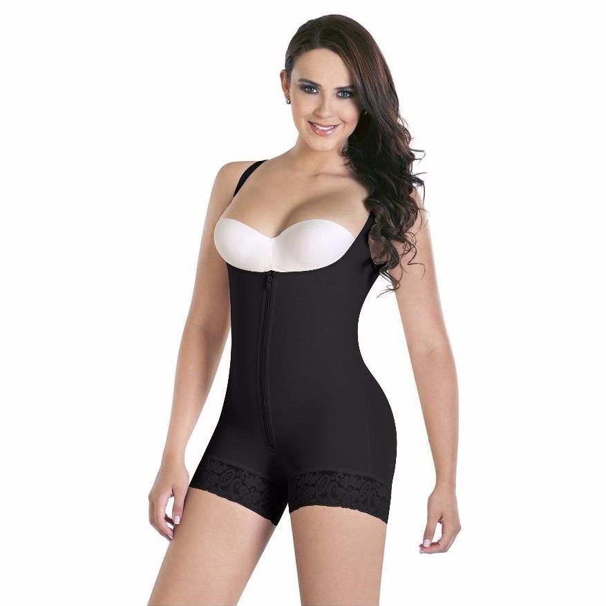Slimming Bodysuit and Butt Lifter - Full Body Shaper with Zipper - thewaistpros.com - Small / Black