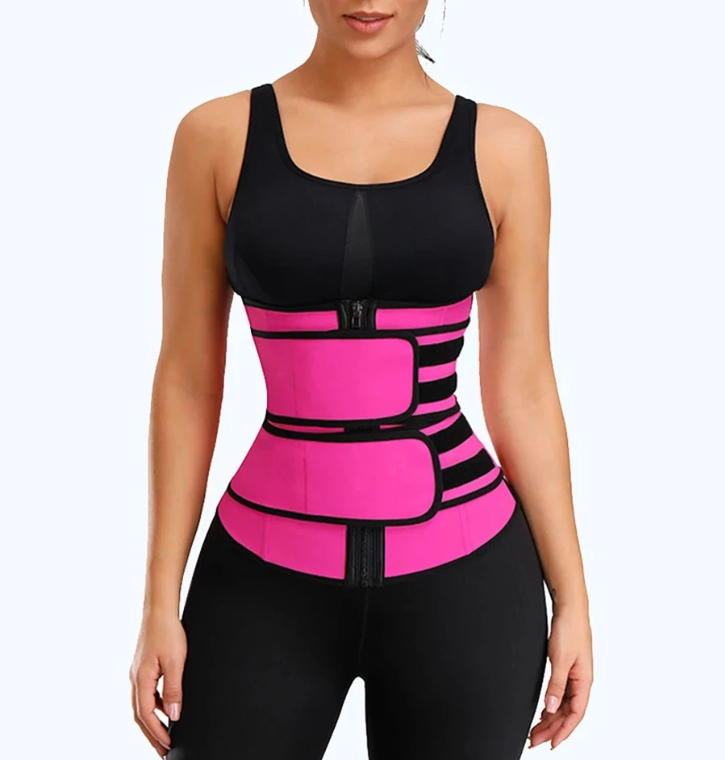 Latex Waist Trainer with Velcro Zipper Neoprene Belt Ab Slimming