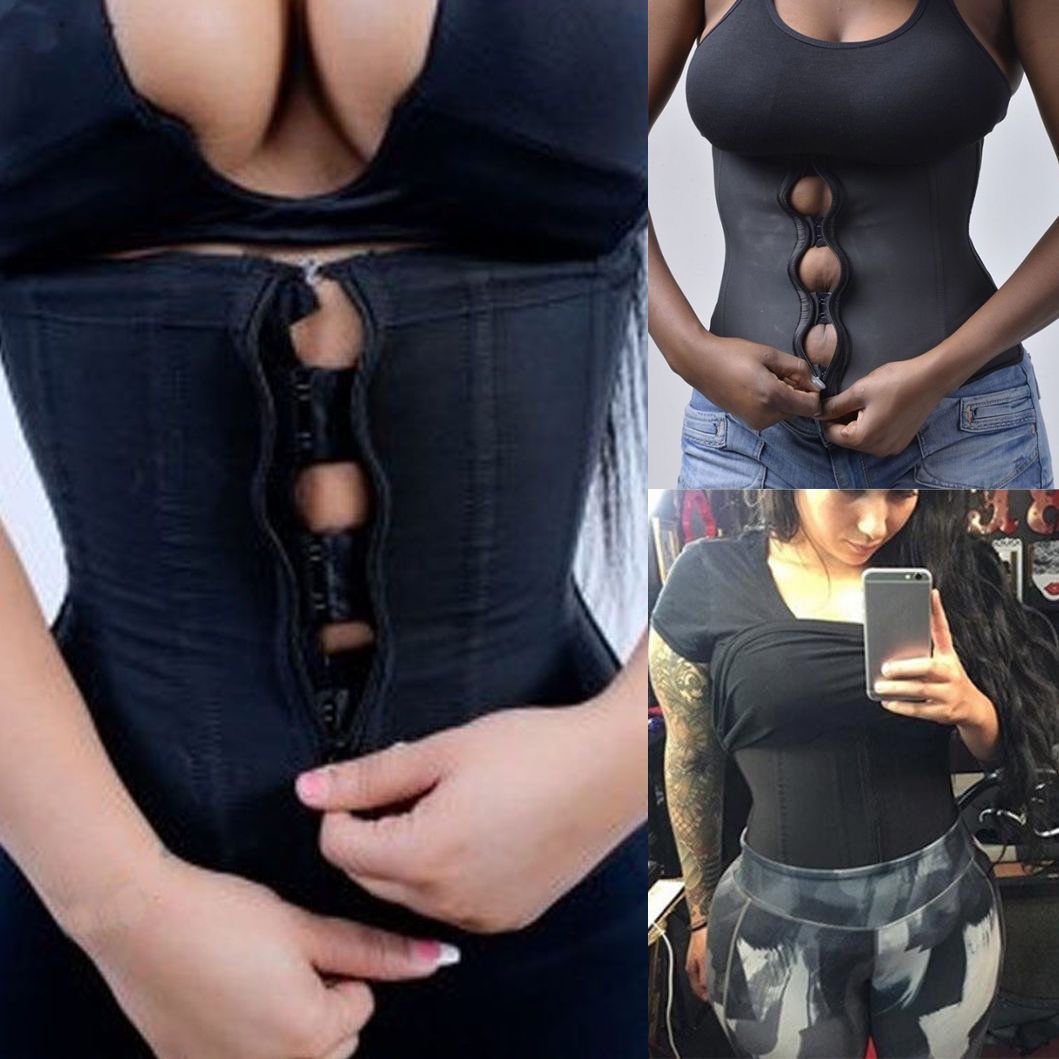 Plus Size "Clip & Zip" Waist Trainer - 3 Hook & Zippered Body Shaper! - thewaistpros.com -