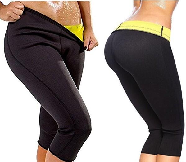 Thermo Sweat Womens Sauna Black Leggings With Pockets Slimming