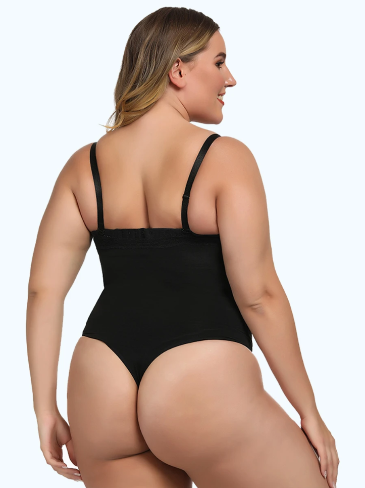 Sexy Plus Size Thong Bodysuit Waist & Stomach Shaper - thewaistpros.com -