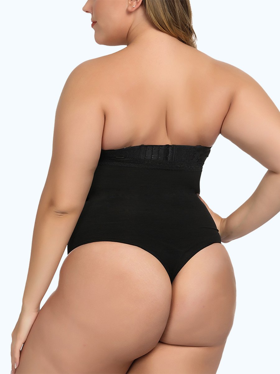 Sexy Plus Size Thong Bodysuit Waist & Stomach Shaper - thewaistpros.com -