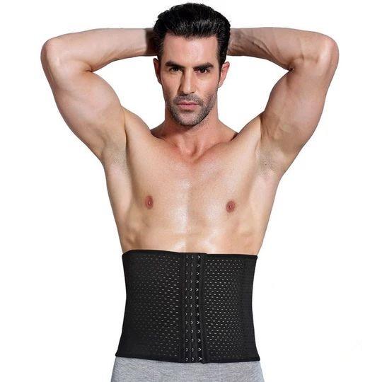 Premium Men's Waist Trainer - 3 Adjustable Hooks - thewaistpros.com - Medium