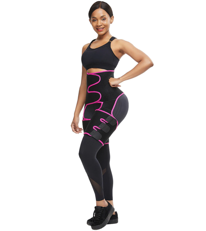 Waist & Thigh Fat Burn Sauna Wrap With Butt Lifter for Weight Loss - thewaistpros.com - Pink / L/XL