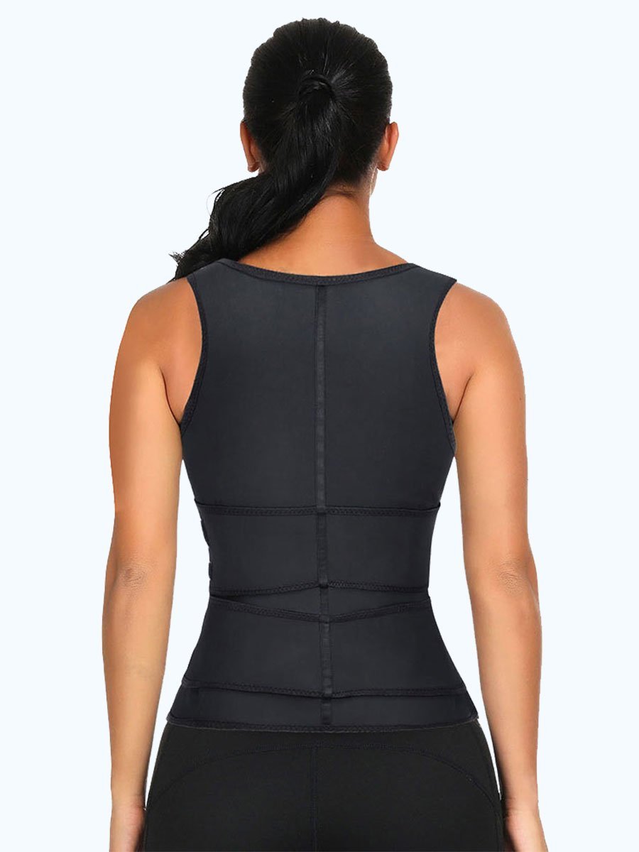 Premium Waist Trainer Vest - Double Velcro Compression Straps with Supportive Zipper! - thewaistpros.com -