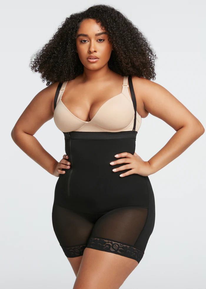 NEW LANE BRYANT CACIQUE CONTROL WEAR BLACK OPEN BUST THIGH SHAPER SZ 22/24  - AAA Polymer