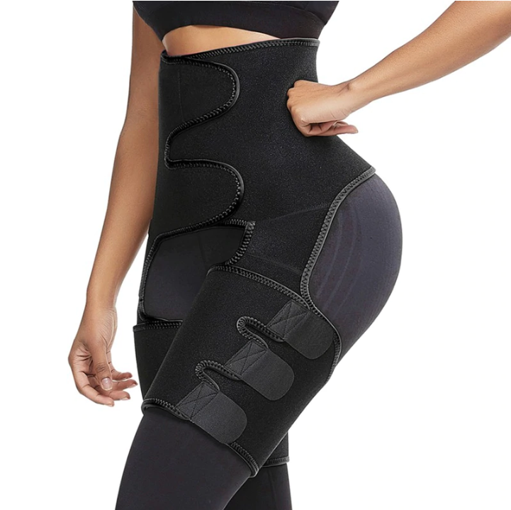 Waist & Thigh Fat Burn Sauna Wrap With Butt Lifter for Weight Loss - thewaistpros.com - Black / XXL/3XL