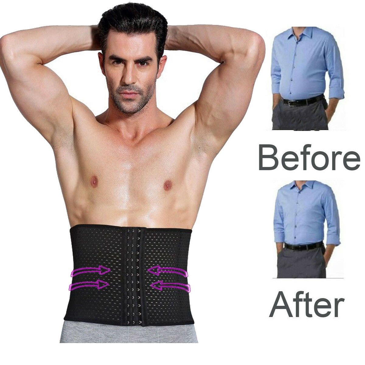 Premium Men's Waist Trainer - 3 Adjustable Hooks - thewaistpros.com -