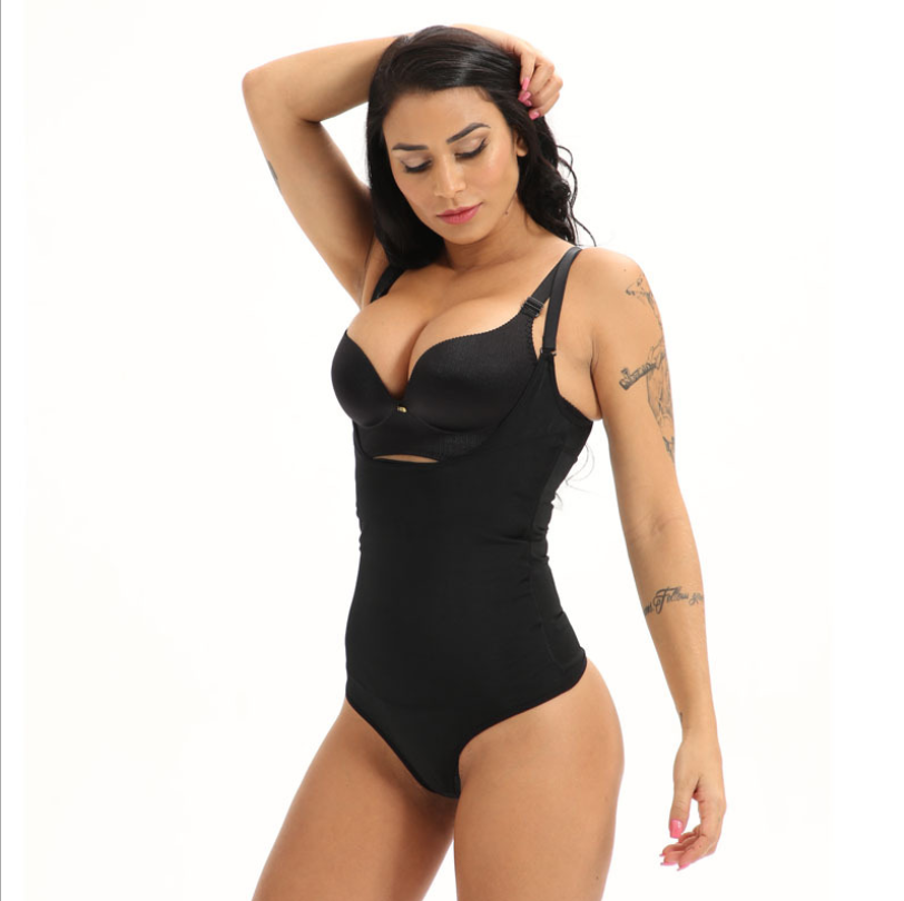 Sexy Thong Bodysuit Waist & Body Shaper - thewaistpros.com - S / Black