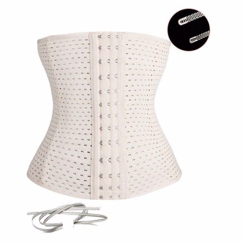 Corset Waist Trainer - Body Shaper For Women! - thewaistpros.com - Small / Beige