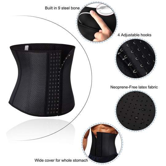 Premium Men's Waist Trainer - 3 Adjustable Hooks - thewaistpros.com -