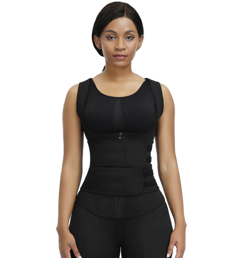 Premium Waist Trainer Vest - Double Velcro Compression Straps with Supportive Zipper! - thewaistpros.com -