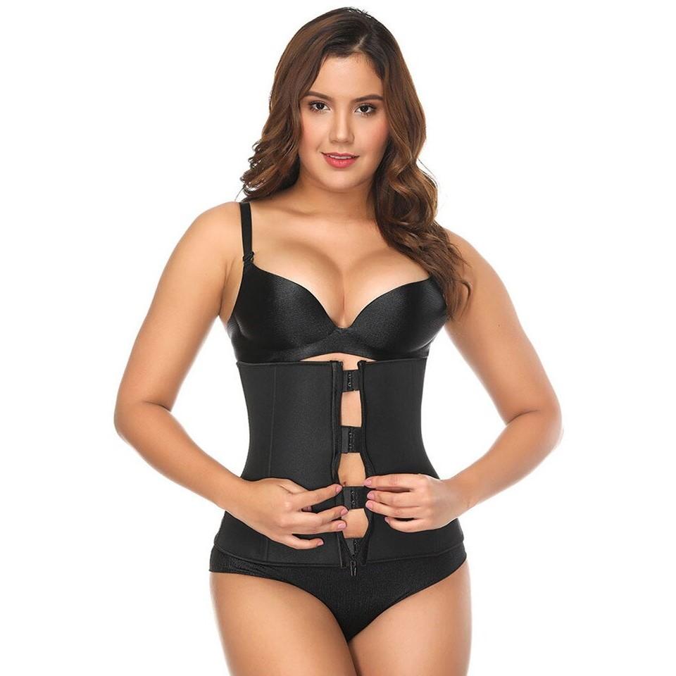 Plus Size Clip & Zip Waist Trainer -Body Shaper! - thewaistpros.com - Small / Black