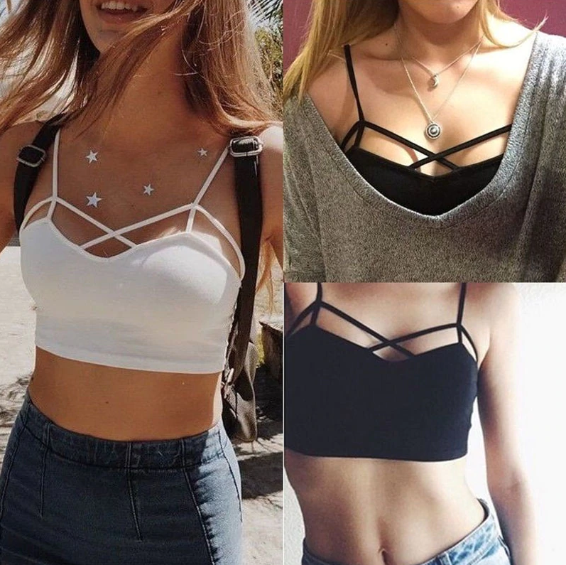 Sexy Seamless Criss-Cross Bralette Bra Tank Top - thewaistpros.com -