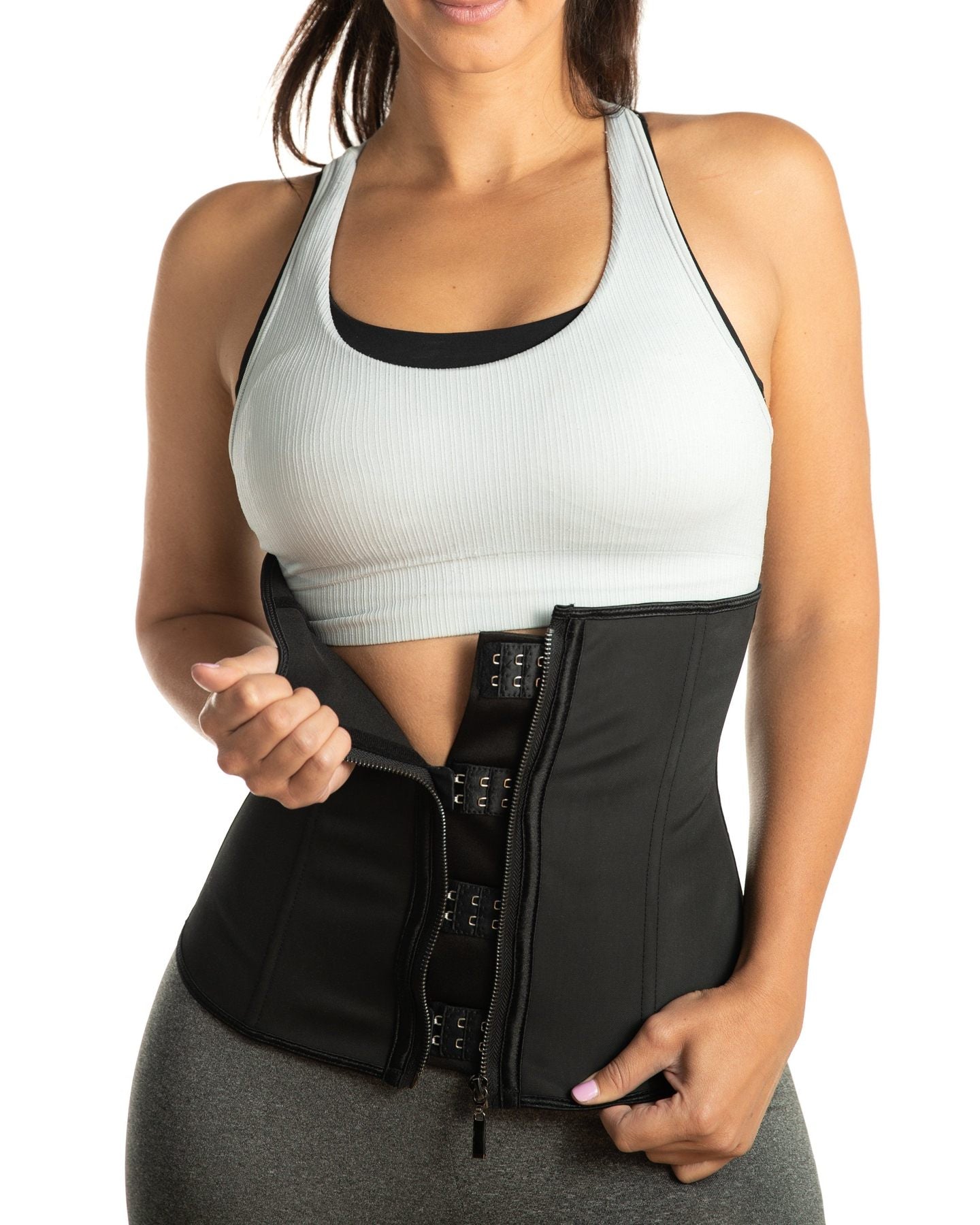 Premium Body Shaper! - "Clip & Zip" Waist Trainer - thewaistpros.com - Medium / Black