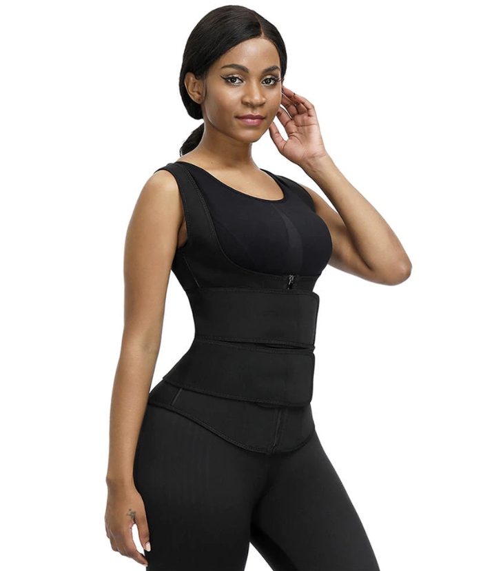 Premium Waist Trainer Vest - Double Velcro Compression Straps with Supportive Zipper! - thewaistpros.com -