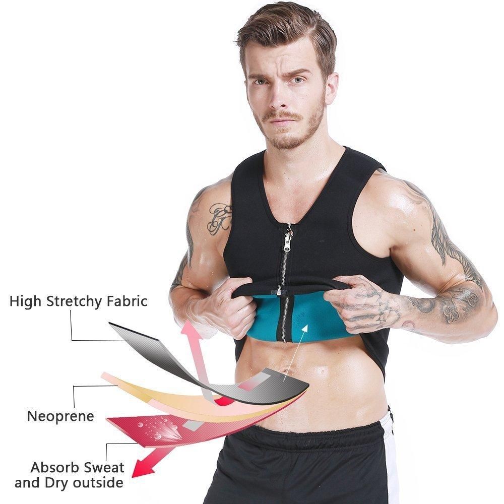Men's Waist Training Zip Up Sauna Vest - Tone Up Fast! - thewaistpros.com -