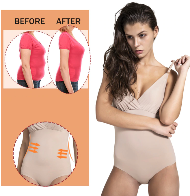 Silky Slimming Bodysuit Shaper - With Easy Access Bathroom - thewaistpros.com -