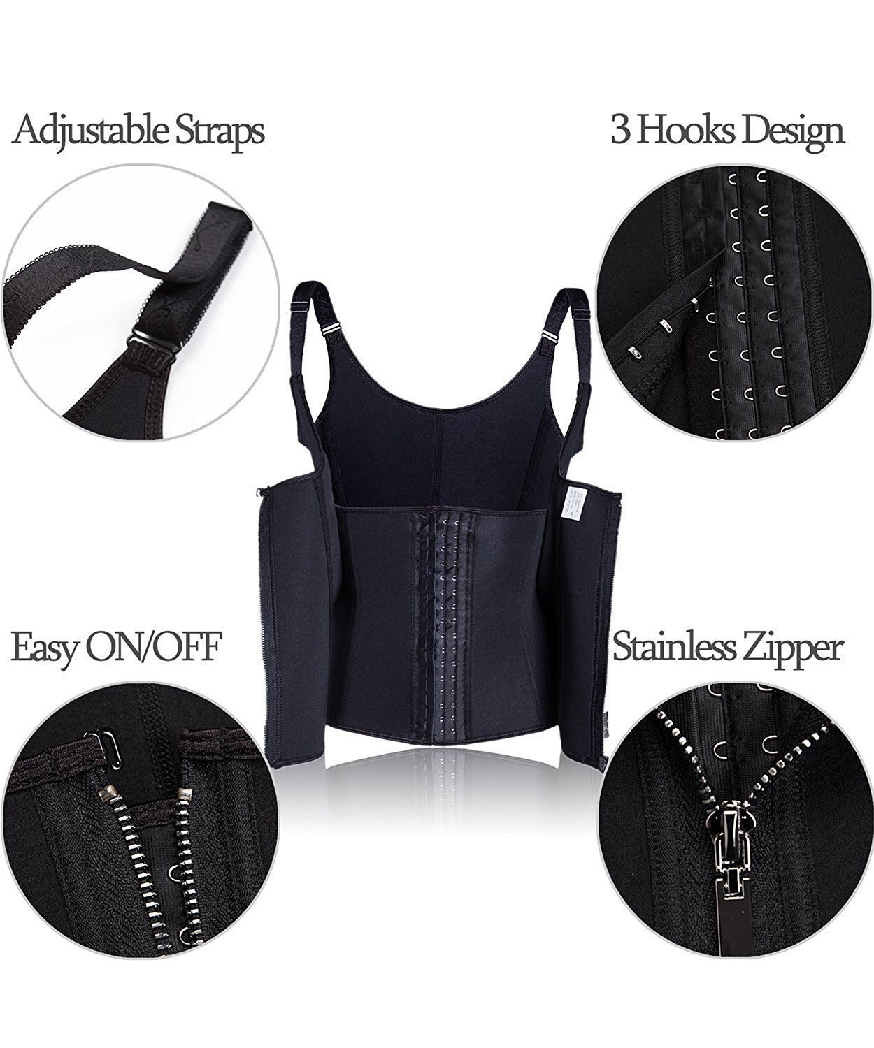 Waist Trainer Body Shaper ~ Zip Up Corset Vest! - thewaistpros.com -
