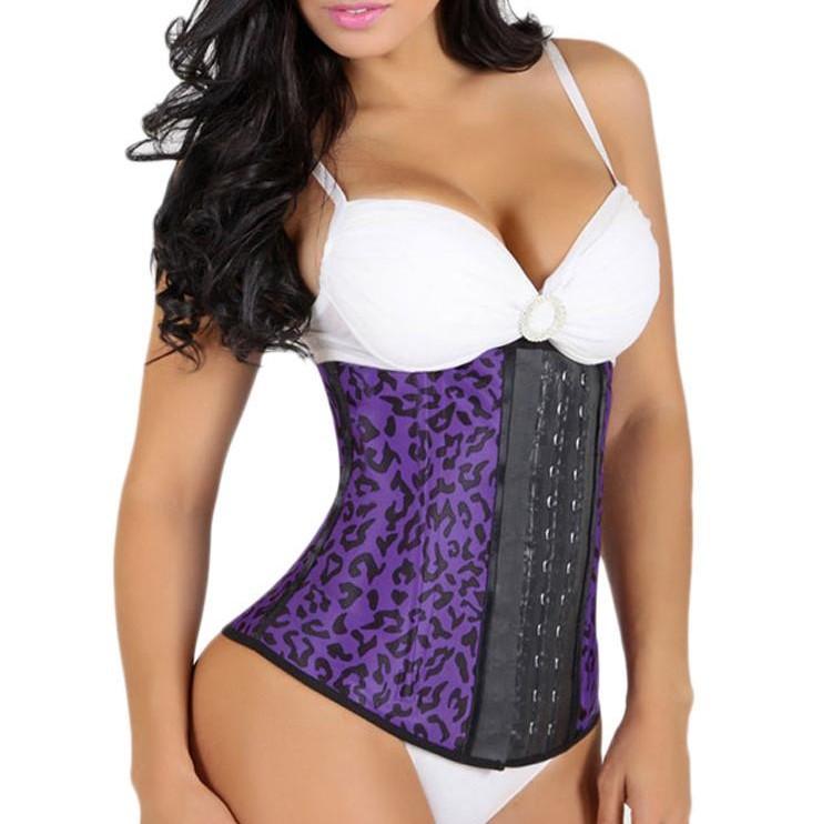 Leopard Waist Trainer ~ Deluxe Cincher 💖 - thewaistpros.com - Small / Purple Leopard