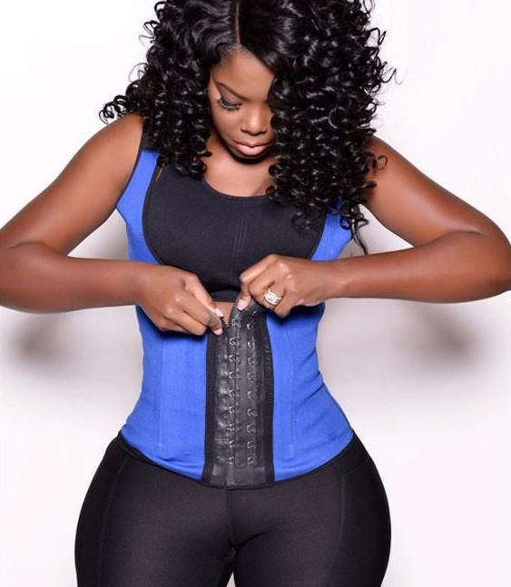Plus Size 3 Hook Waist Trainer ~ Naturally Burn Fat! - thewaistpros.com - Small / Blue