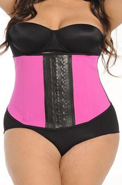 Plus Size Waist Cincher & 3-Way Adjustable Corset! - thewaistpros.com - Medium / Pink