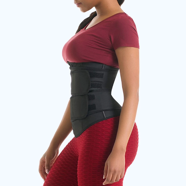 Premium Waist Trainer - Double Compression Velcro Straps and Supportive Zipper! - thewaistpros.com - Medium / Black