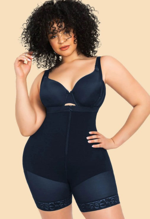 NeoDefine® Plus Size Slimming Zip Up Bodysuit with Butt Lifter