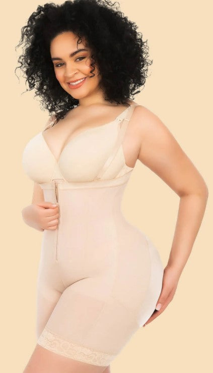 NeoDefine® Plus Size Slimming Zip Up Bodysuit with Butt Lifter