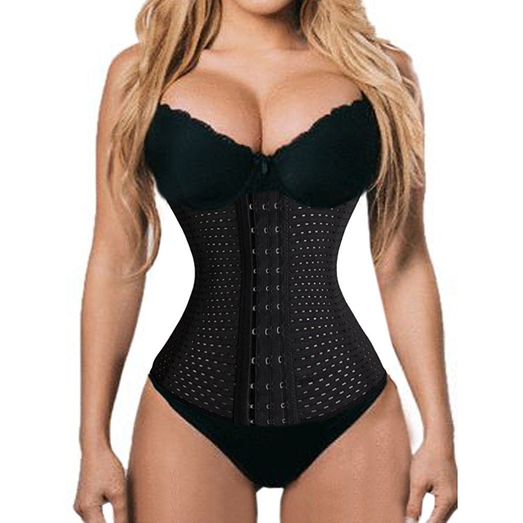 Corset Slimming Waist Trainer - Hourglass Body! - thewaistpros.com - Small / Black