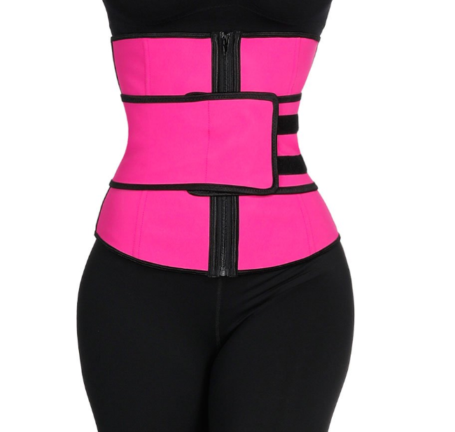 Fitness Waist Sweat Belt ~ With Velcro & Zipper! - thewaistpros.com - Small / Pink