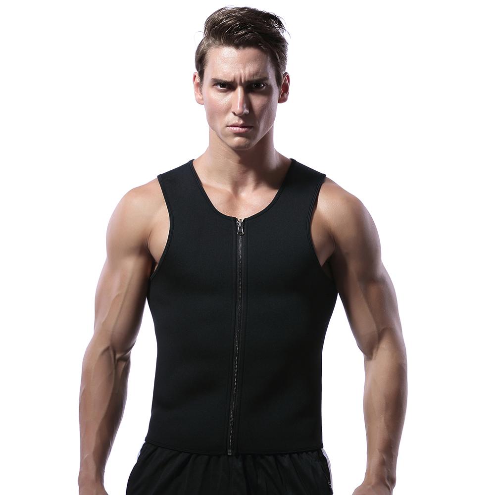 Men's Waist Training Zippered Sauna Vest - Burn Fat Fast! - thewaistpros.com - XX-Large / Black