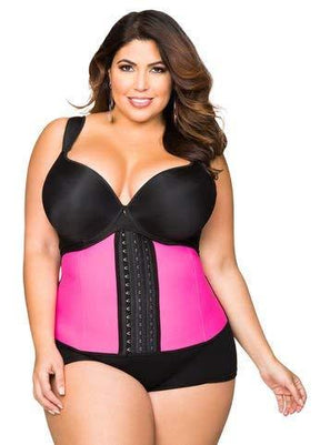 Plus Size Waist Cincher & 3-Way Adjustable Corset! - thewaistpros.com - Small / Pink