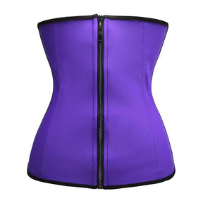 Plus Size "Clip & Zip" Waist Trainer - 3 Hook & Zippered Body Shaper! - thewaistpros.com - Small / Purple
