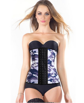 Camo Hourglass Waist Trainer ~ Body Shaper! - thewaistpros.com - Small / Gray Camo