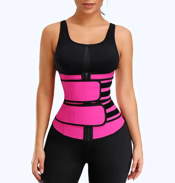 Premium Waist Trainer - Double Compression Velcro Straps and Supportive Zipper! - thewaistpros.com - Small / Pink