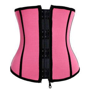 Plus Size "Clip & Zip" Waist Trainer - 3 Hook & Zippered Body Shaper! - thewaistpros.com - Small / Pink