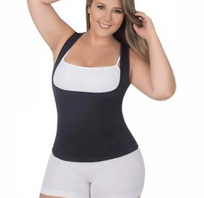 Plus Size Sauna Tank Top - Ab & Waist Slimming Weight Loss - thewaistpros.com - XL / Black