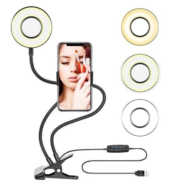 Professional Selfie Ring Light and Cell Phone Holder Stand for Live Streaming - thewaistpros.com - 