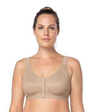 Front Closure Post Surgery Recovery Bra with Posture Support! - thewaistpros.com - C / Nude