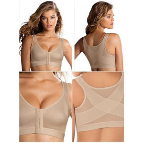 Front Closure Post Surgery Recovery Bra with Posture Support! - thewaistpros.com - B / Nude