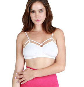 Sexy Seamless Criss-Cross Bralette Bra Tank Top - thewaistpros.com - 